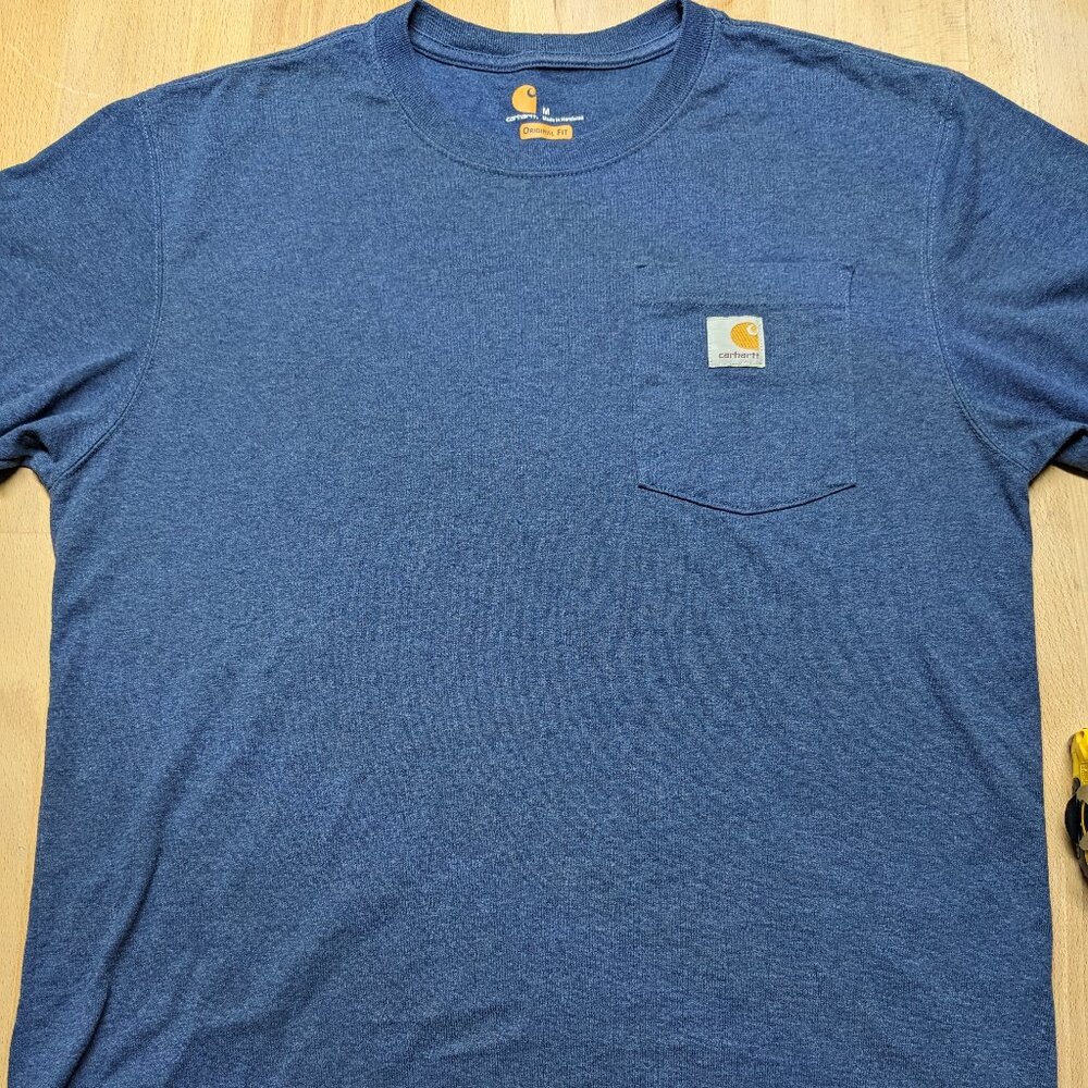 Carhartt Shirt Navy Blue Original Fit Pocket T-Shirt Outdoor Men’s Size M(PRE-OW